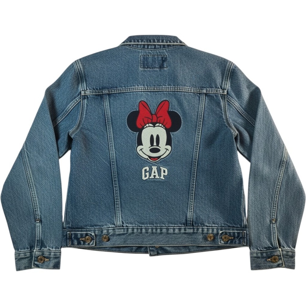 GAP x Disney Minnie Mouse Denim Jacket Small Blue Jean 100% Cotton NWT